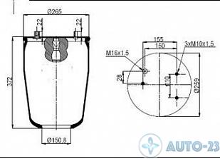 Пневмоподушка без стакана SK GMBH 836M 