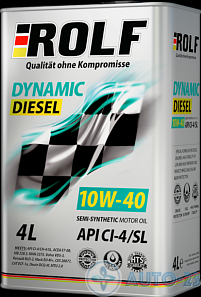 Масло моторное 10W40 ROLF Dynamic Diesel полусинтетическое 4л
