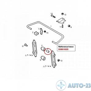 Cайлентблок заднего стабилизатора (верх) IVECO 93801625