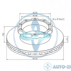 Диск тормозной  AUGER 31019