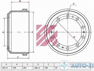 Барабан тормозной MARSHALL M1900202