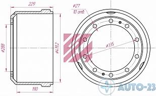 Барабан тормозной MARSHALL M1900196