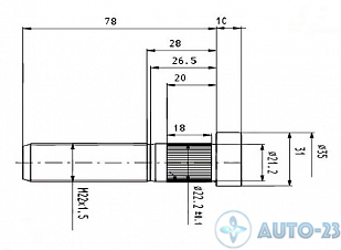 Шпилька колесная М22х1,5х76 STELLOX  8518496