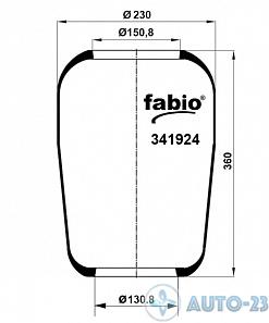 Пневмоподушка 1924N1 баллон FABIO 341924