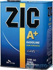 Масло моторное 10W40 ZIC A+ GASOLINE полусинтетическое 4л