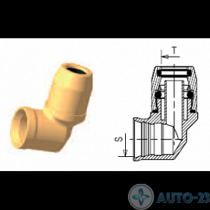 Фитинг угловой P5/T06x1,0 латунь RAUFOSS 6236816 
