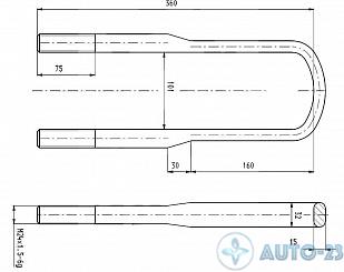 Стремянка рессоры M24x102x360 IVECO 42074994