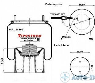 Пневмоподушка со стаканом  FIRESTONE 1T17DJ-7