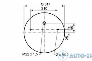 Пневмоподушка 942MB со стаканом RML7053C