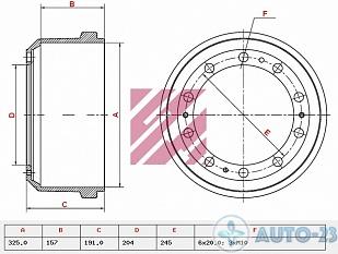 Барабан тормозной MAN MARSHALL M1900100