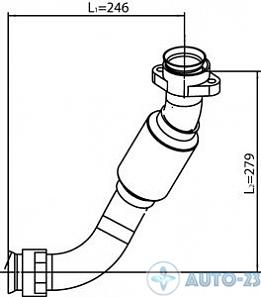 Труба глушителя левая MB DINEX 54233